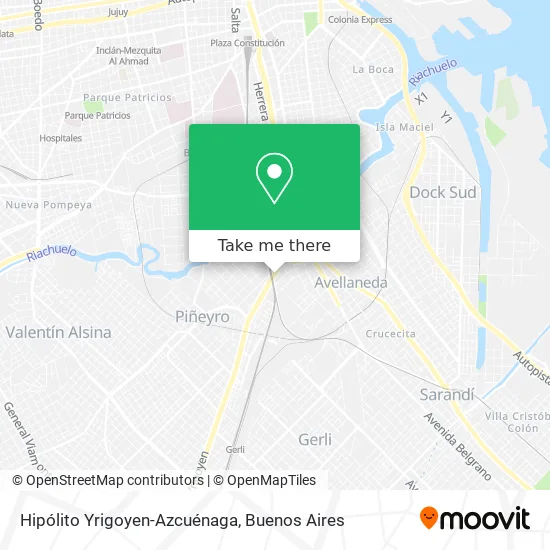Mapa de Hipólito Yrigoyen-Azcuénaga