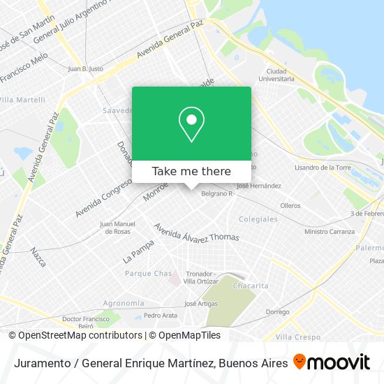 Juramento / General Enrique Martínez map