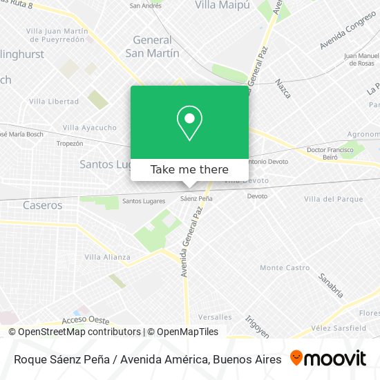 Roque Sáenz Peña / Avenida América map