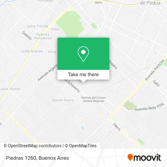 Piedras 1260 map