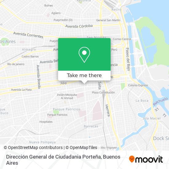 Dirección General de Ciudadania Porteña map