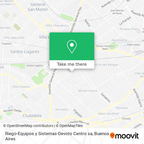 Riego-Equipos y Sistemas-Devoto Centro sa map