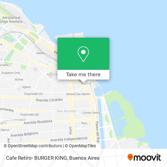 Cafe Retiro- BURGER KING map