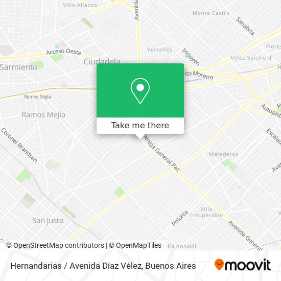 Mapa de Hernandarias / Avenida Díaz Vélez