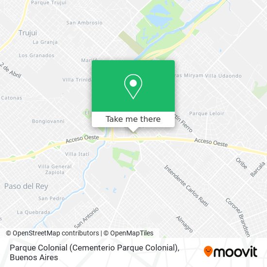 Mapa de Parque Colonial (Cementerio Parque Colonial)