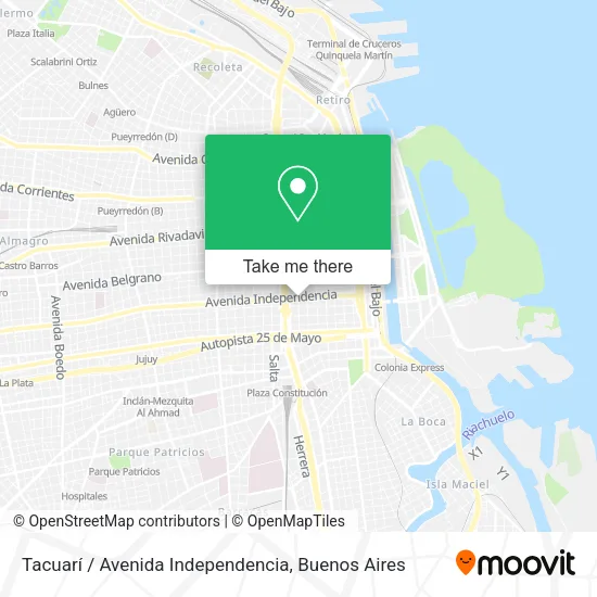Mapa de Tacuarí / Avenida Independencia