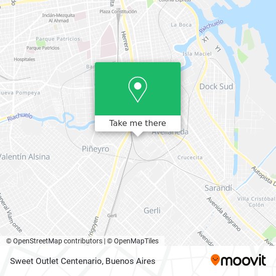 Sweet Outlet Centenario map