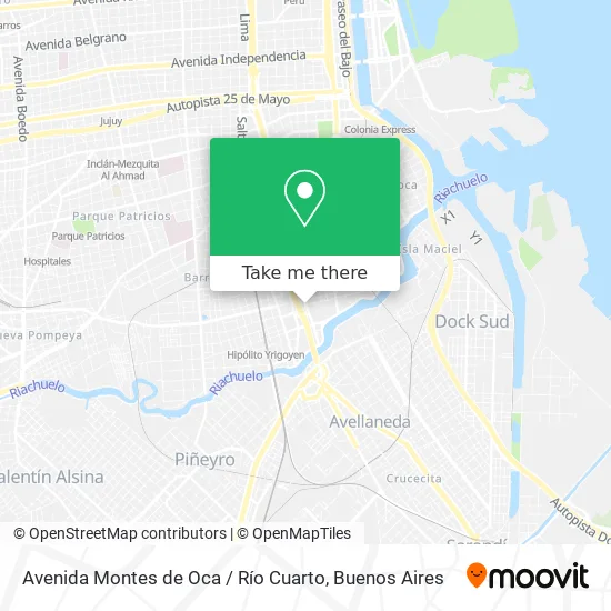 Mapa de Avenida Montes de Oca / Río Cuarto