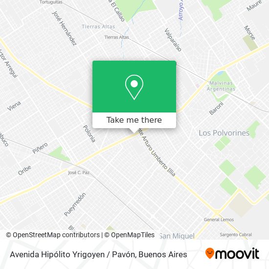 Avenida Hipólito Yrigoyen / Pavón map