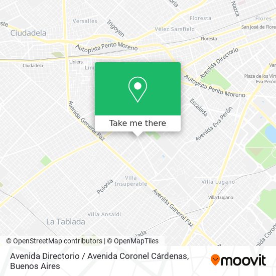 Avenida Directorio / Avenida Coronel Cárdenas map