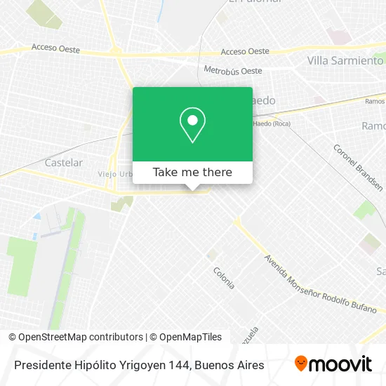 Mapa de Presidente Hipólito Yrigoyen 144