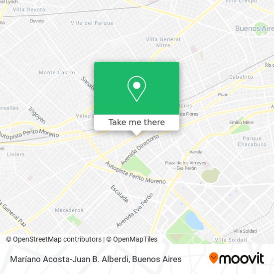 Maríano Acosta-Juan B. Alberdi map