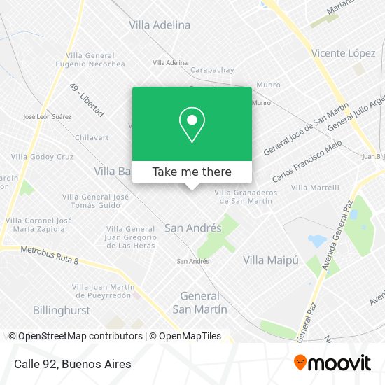 Calle 92 map