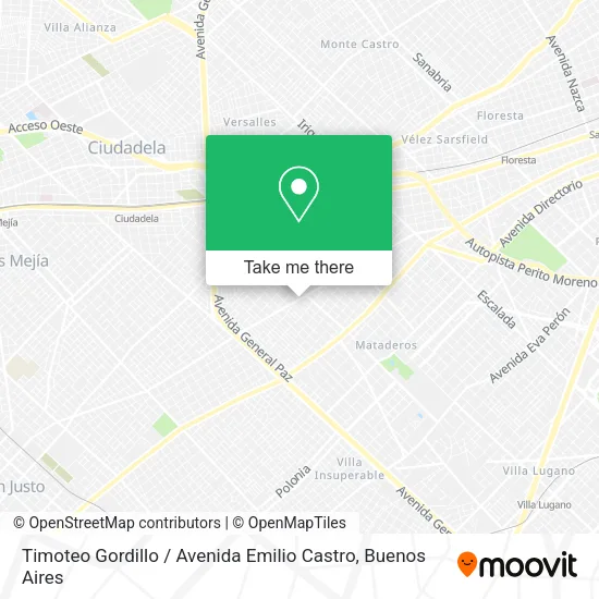 Mapa de Timoteo Gordillo / Avenida Emilio Castro