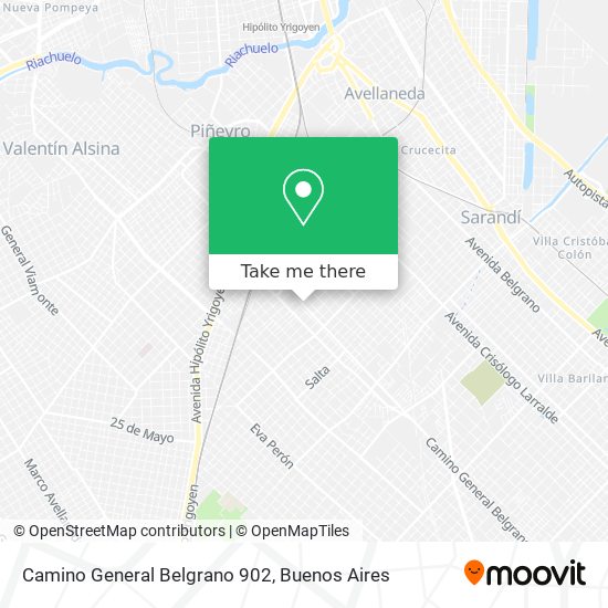 Camino General Belgrano 902 map