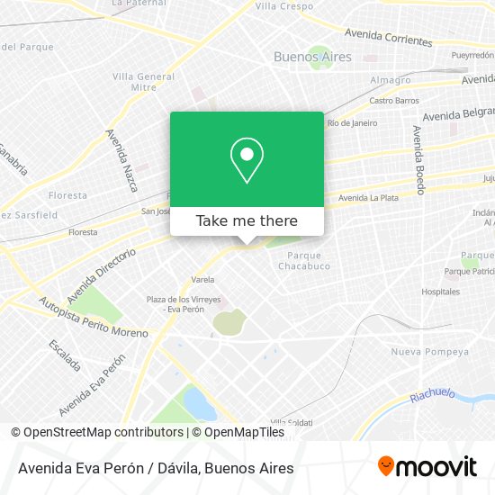 Avenida Eva Perón / Dávila map