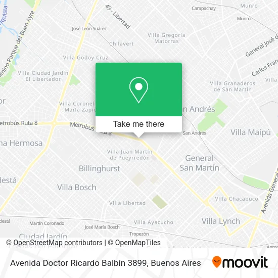 Mapa de Avenida Doctor Ricardo Balbín 3899