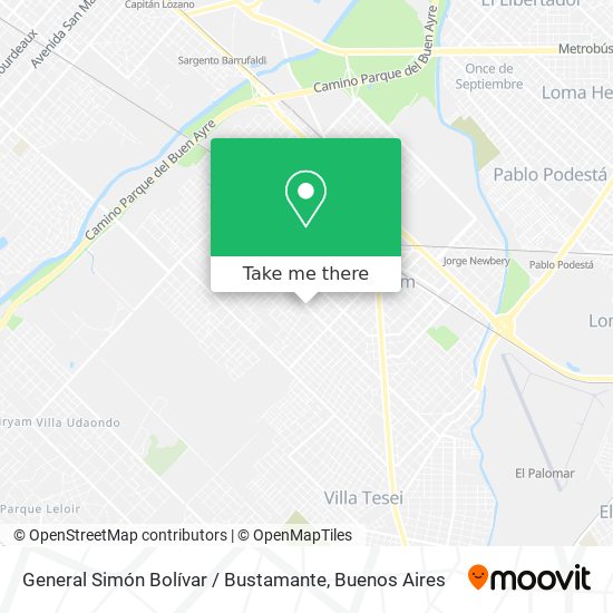 Mapa de General Simón Bolívar / Bustamante