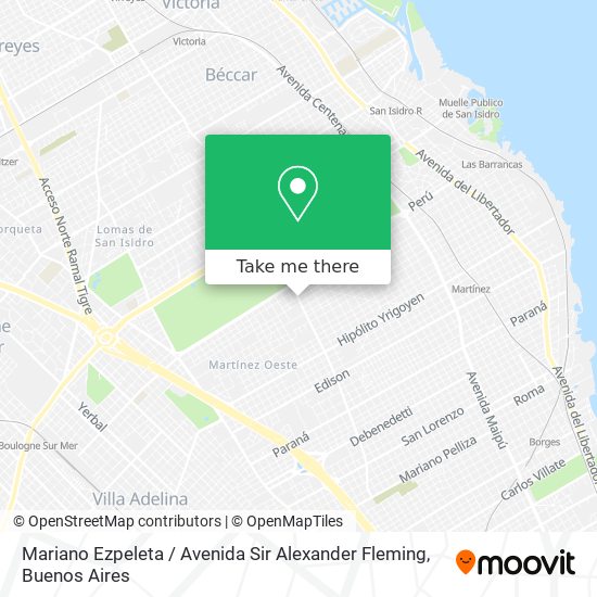 Mapa de Mariano Ezpeleta / Avenida Sir Alexander Fleming