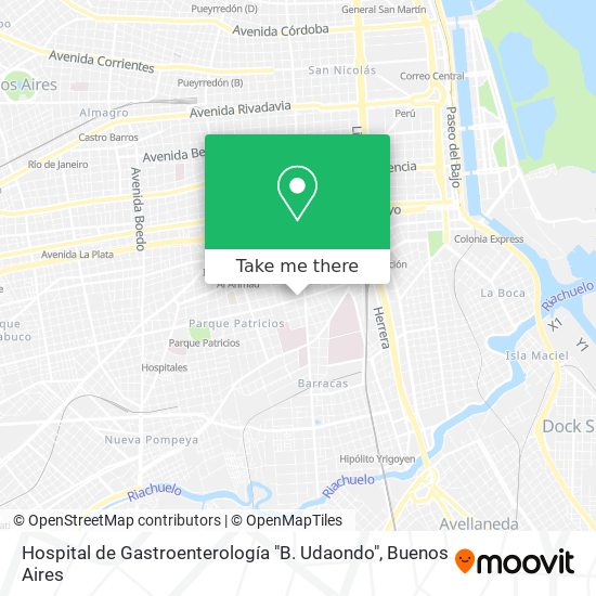 Hospital de Gastroenterología "B. Udaondo" map