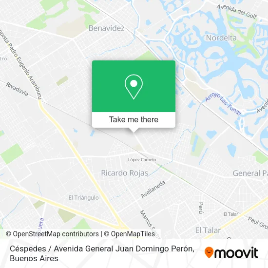 Céspedes / Avenida General Juan Domingo Perón map