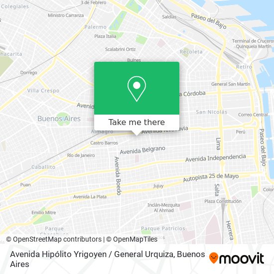 Avenida Hipólito Yrigoyen / General Urquiza map