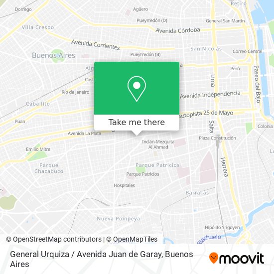 Mapa de General Urquiza / Avenida Juan de Garay