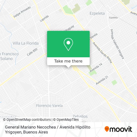 General Mariano Necochea / Avenida Hipólito Yrigoyen map