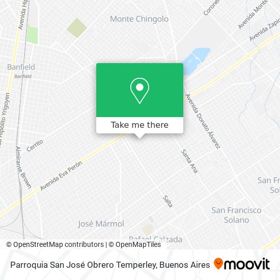 Mapa de Parroquia San José Obrero Temperley