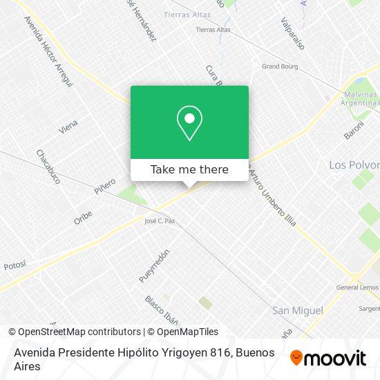 Avenida Presidente Hipólito Yrigoyen 816 map