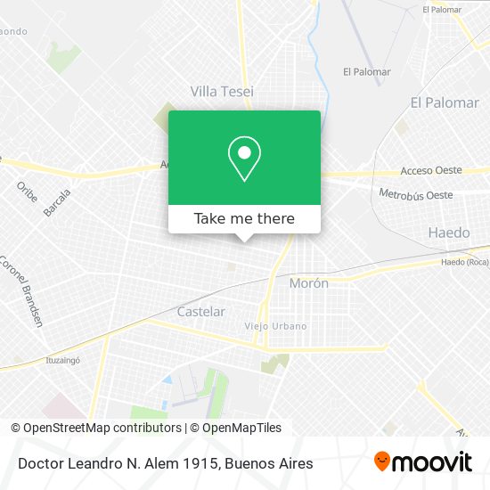 Doctor Leandro N. Alem 1915 map