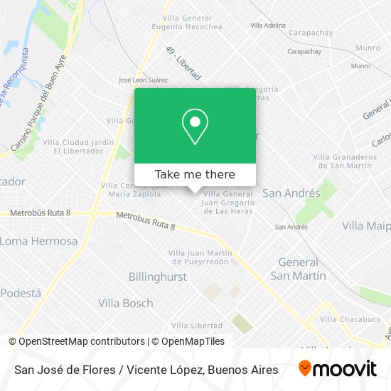 Mapa de San José de Flores / Vicente López