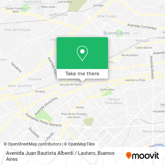 Mapa de Avenida Juan Bautista Alberdi / Lautaro