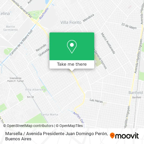 Mapa de Marsella / Avenida Presidente Juan Domingo Perón