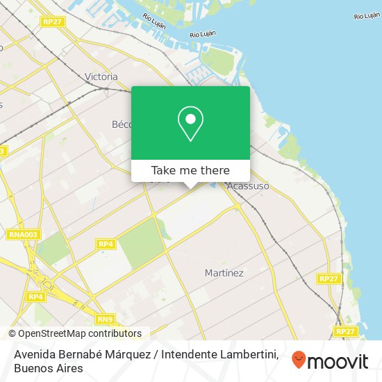 Avenida Bernabé Márquez / Intendente Lambertini map