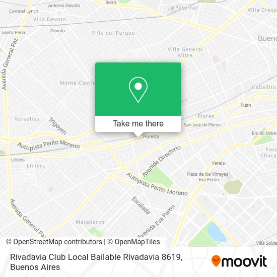 Rivadavia Club Local Bailable Rivadavia 8619 map