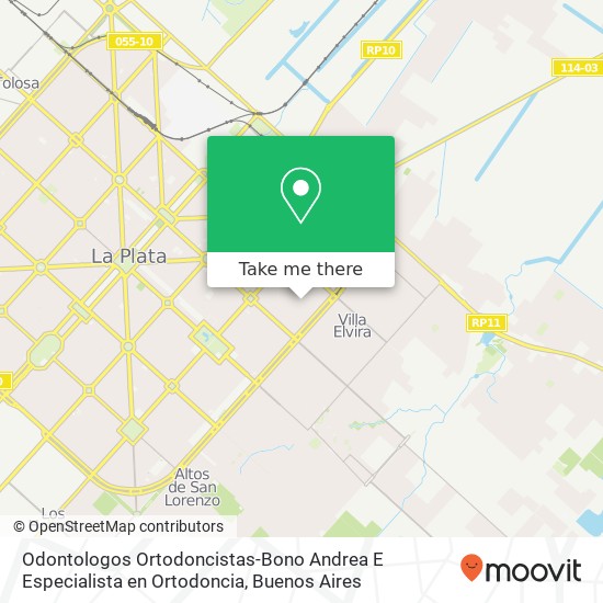Odontologos Ortodoncistas-Bono Andrea E Especialista en Ortodoncia map