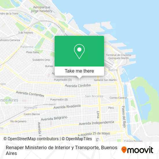 Renaper Ministerio de Interior y Transporte map