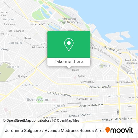 Mapa de Jerónimo Salguero / Avenida Medrano