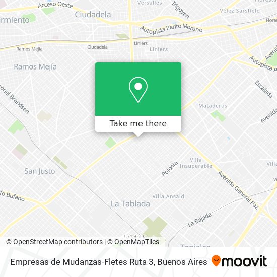 Empresas de Mudanzas-Fletes Ruta 3 map