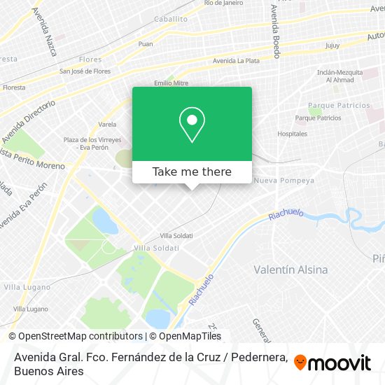 Avenida Gral. Fco. Fernández de la Cruz / Pedernera map
