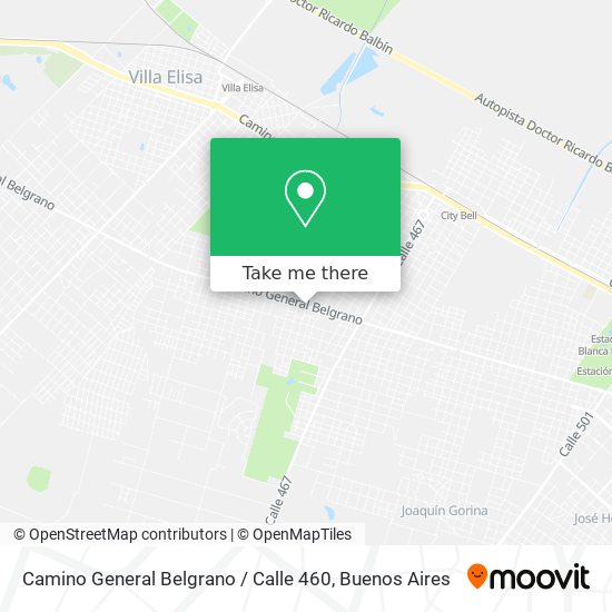 Camino General Belgrano / Calle 460 map