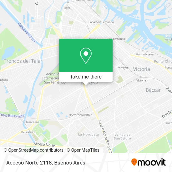 Acceso Norte 2118 map