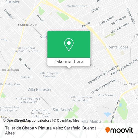 Mapa de Taller de Chapa y Pintura Velez Sarsfield