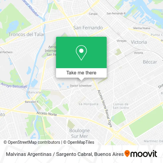 Mapa de Malvinas Argentinas / Sargento Cabral