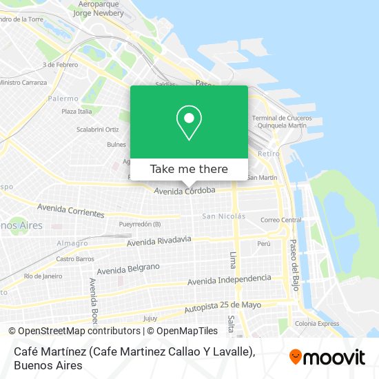 Mapa de Café Martínez (Cafe Martinez Callao Y Lavalle)