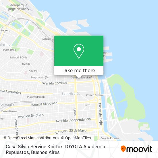 Casa Silvio Service Knittax TOYOTA Academia Repuestos map