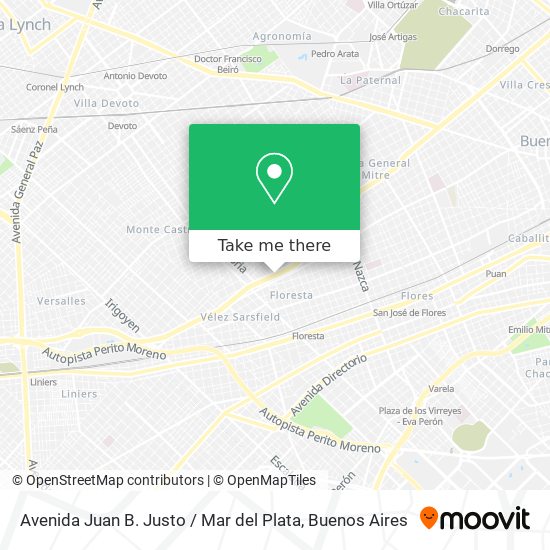 Avenida Juan B. Justo / Mar del Plata map