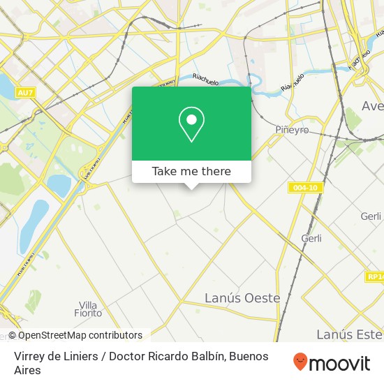 Virrey de Liniers / Doctor Ricardo Balbín map