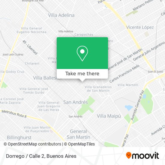 Dorrego / Calle 2 map